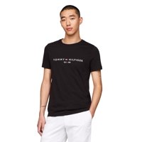 Camiseta Tommy Hilfiger Con Logo Bordado Para Hombre, Color Negro Azabache