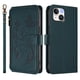 thumbnail image 2 of Funda Cartera Mariposa para [iPhone 15] con Soporte y Cremallera Verde oscuro, 2 of 6
