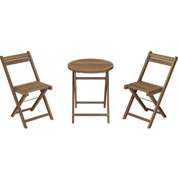 Set Juego de Terraza Balcón Madera Plegable