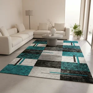 Casadeliacl - Alfombra Pasillera 3D Wm 60X180 Cm Decorativa - 1.8 M - 60 Cm - Cuadro Verde - Verde Con Negro