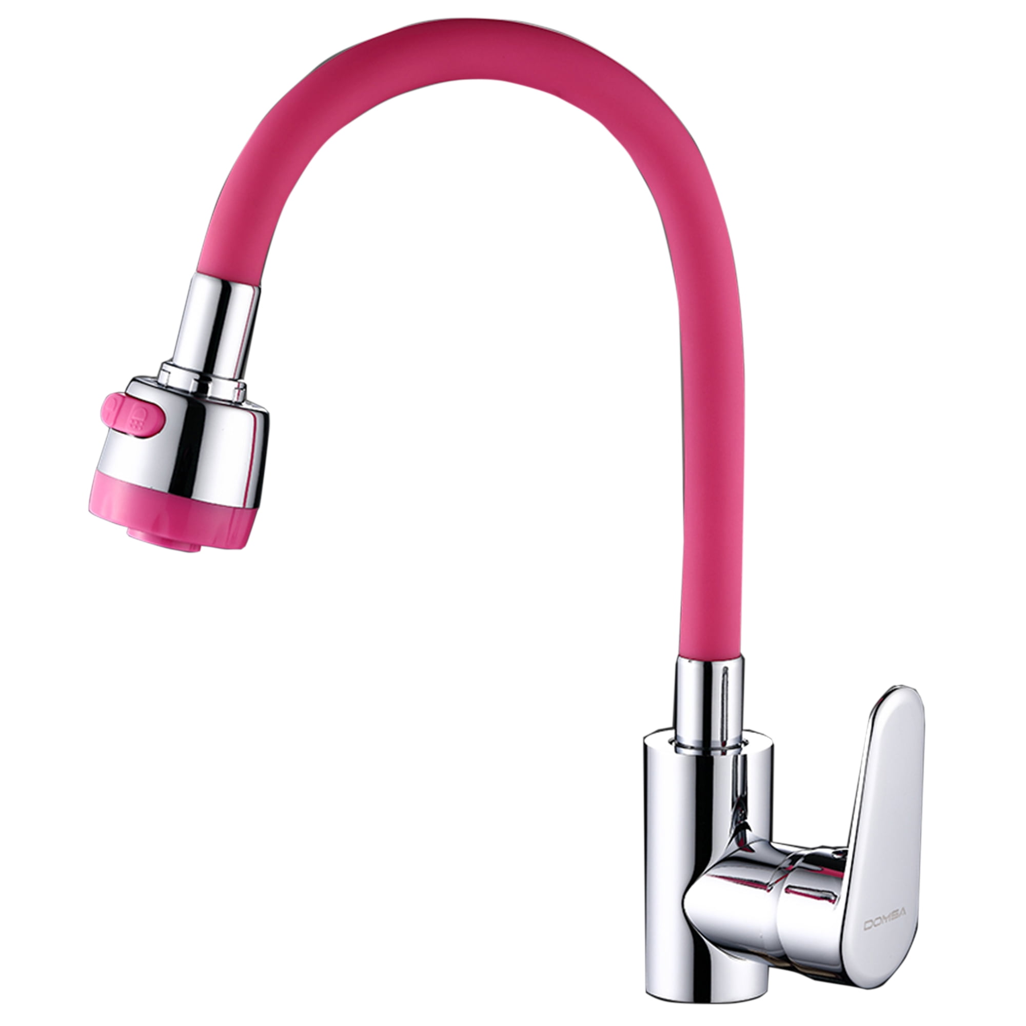 Domsa - Monomando Para Lavaplatos Flexible Rosado