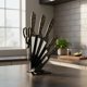 thumbnail image 3 of Set Cuchillos Cocina 6 Piezas Acero Inoxidable Elegance Marble Negro Dorado, 3 of 8