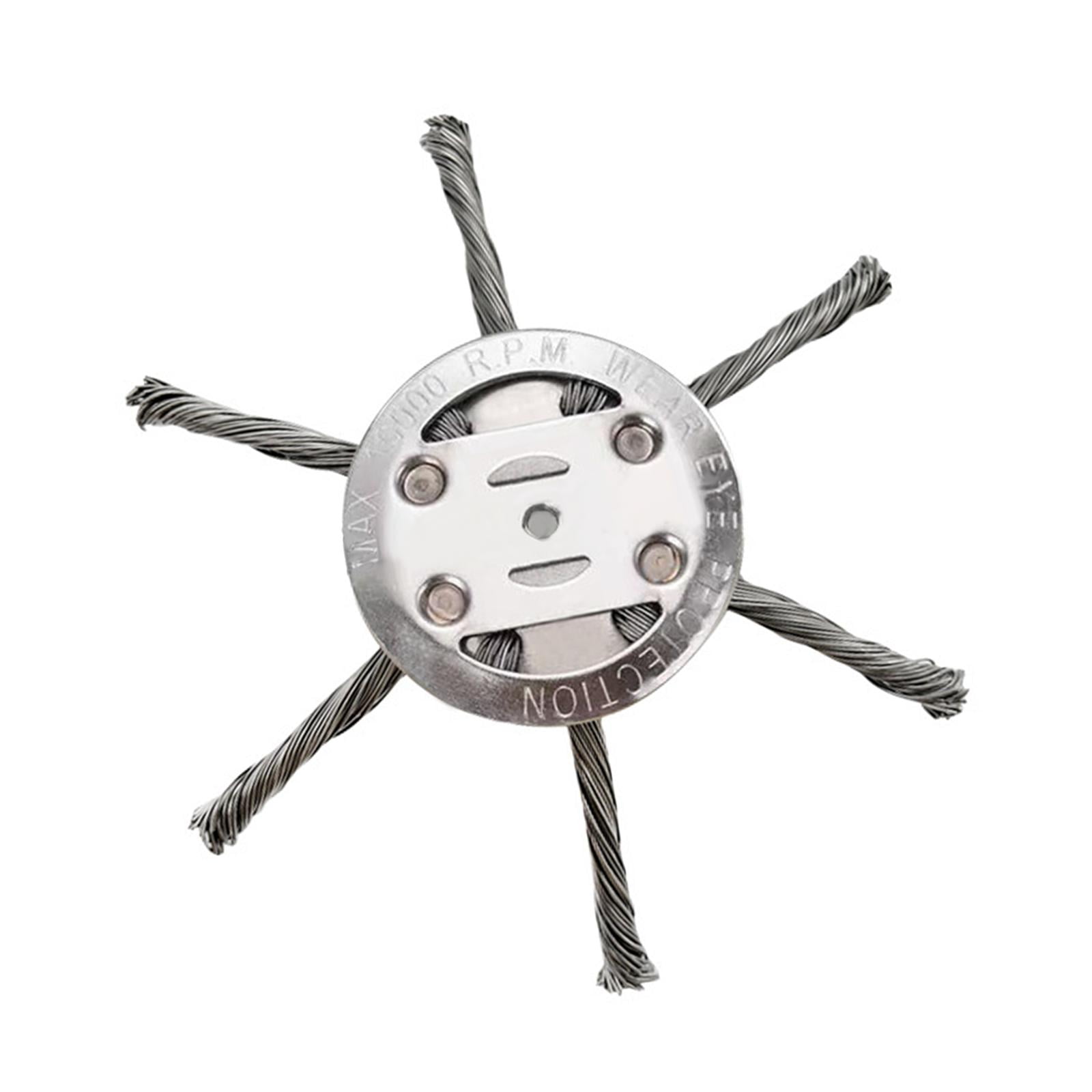 Ioensy - Cabezal De Repuesto Para Recortadora De Césped, Cabezal De Cepillo De Disco De Alambre De Acero De 6 Cuchillas Para Entrada De Vehículos.