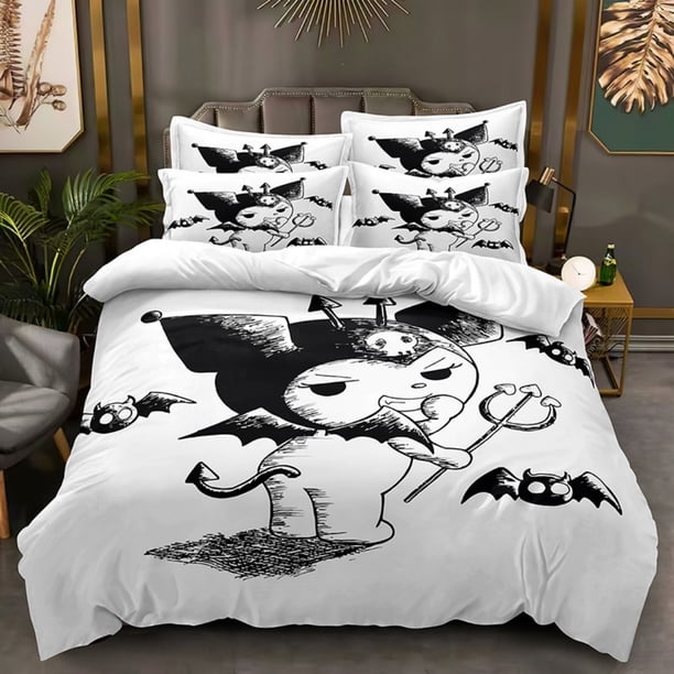Kawaii My Melody Kuromi Bedding Set Cartoon Sanrio Cinnamoroll Duvet Cover Children's Gifts Decoration Bedding Set Bed Sheets