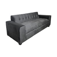 Diseños Valestrini - Sofa Dos Cuerpos Felpa Gris Oscuro