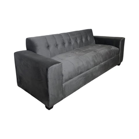 Diseños Valestrini - Sofa Dos Cuerpos Felpa Gris Oscuro