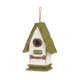 thumbnail image 1 of Birdhouse Glitzhome con techo verde de madera y jardín pintado a mano, 1 of 9