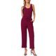 thumbnail image 2 of INSPIRE CHIC Monos para Mujeres Elegantes y Casuales Mono sin Mangas Cuello Redondo Tejido Pierna Ancha Rompers Jumpers Conjuntos de Verano XL Vino Rojo, 2 of 6