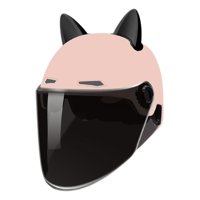 Ioensy - Casco De Motocicleta Con Visera, Gorra De Seguridad Con Ventilación, Medio Casco De Motocicleta, Negro Y Rosa