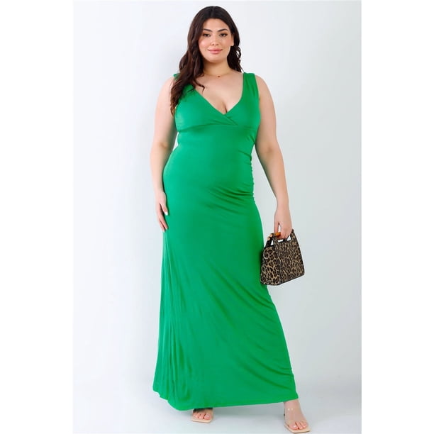 Vestido Largo sin Mangas con Escote en V