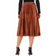 thumbnail image 3 of Falda de fiesta plisada midi con cintura elástica metálica para mujer de NOMADIC NOOK M Naranja Café, 3 of 6