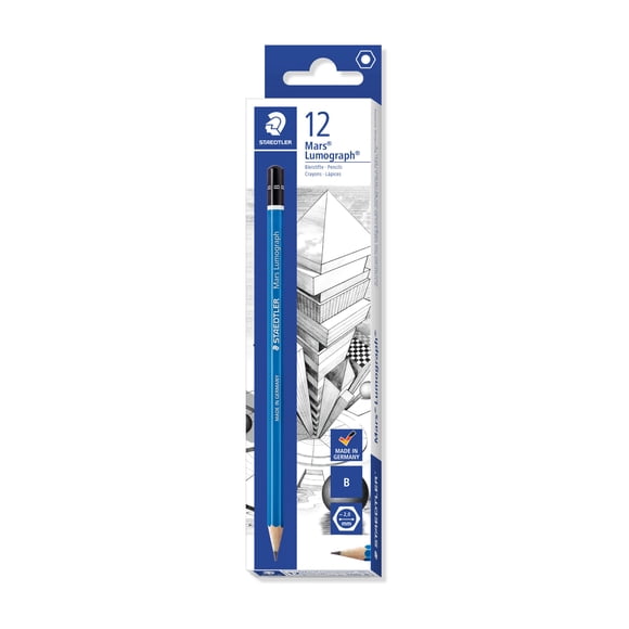 Lápiz de Dibujo de Grafito STAEDTLER Mars Lumograph B 100-B