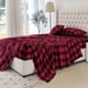 thumbnail image 5 of Juego de sábanas Elegant Comfort de franela de terciopelo King Buffalo Red, 5 of 9