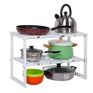 Citohome - Mueble Organizador Estante Cocina Baño Ajustable 50 A 70 Cm Color Blanco