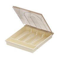 Magideal - Bandeja Para Cubiertos Bandeja Para Cubiertos Para Cajón Organizador De Cajones De Dormitorio Bandeja De Gran Capacidad Para Utensilios De Cocina Para Con Tapa Marrón