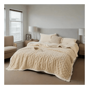 Genérico - Frazada Manta Polar Con Sherpa Térmica 2 Plazas Con Relieve Y Colores Variados