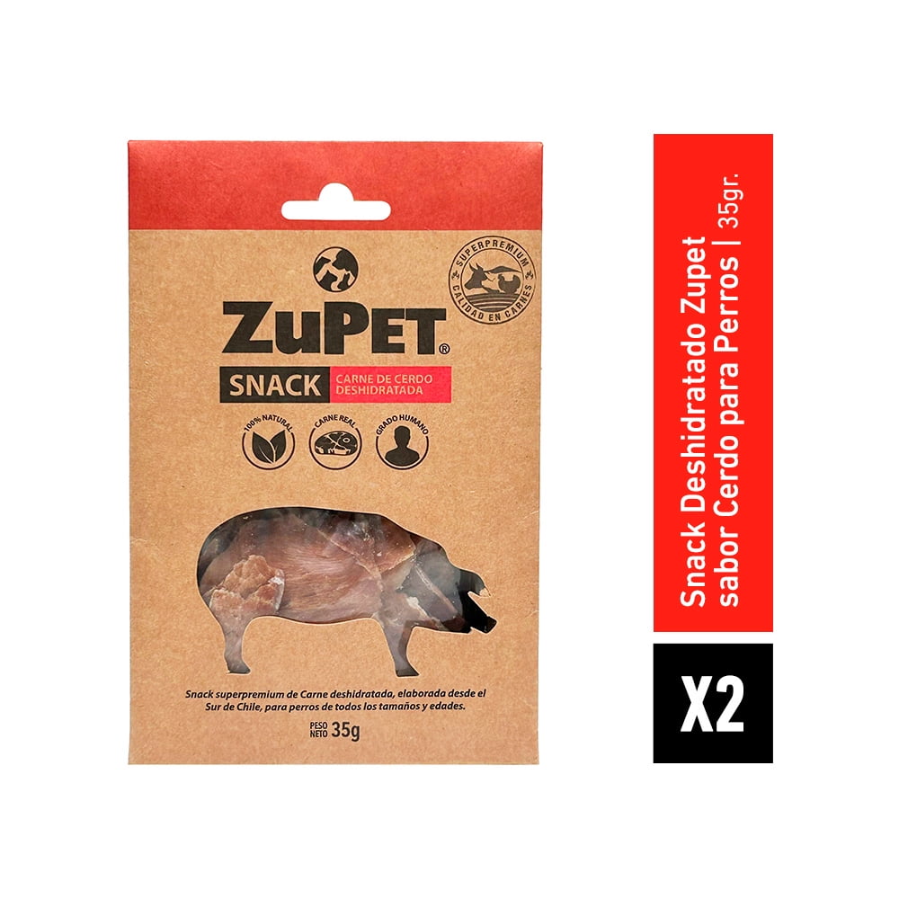 Zupet - Pack X2 Snack Perro Deshidratado Cerdo 35 Gr