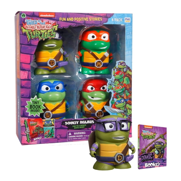 Figuras De Acción Tmnt 4 Unidades Con Mini Libros Ocultos