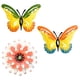thumbnail image 1 of Decoración de pared de flores de metal y arte de pared de mariposas, 3 piezas de decoración de pared de terraza de jardín interior y exterior, escultura artística de valla de metal para exteriores, 1 of 6