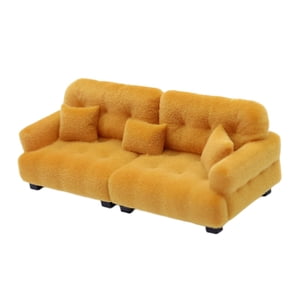 Magideal - Miniatura Sofá Casa De Muñecas Sofá Miniatura Juguete Simulación Modelo Sofá Muñeca Material Pla Adecuado Para Decoración De Escenas Fotografía Habita 1 20 Marrón