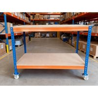 Topmarket - Mesa De Trabajo Metálica Con Ruedas - 2 Niveles Reforzados