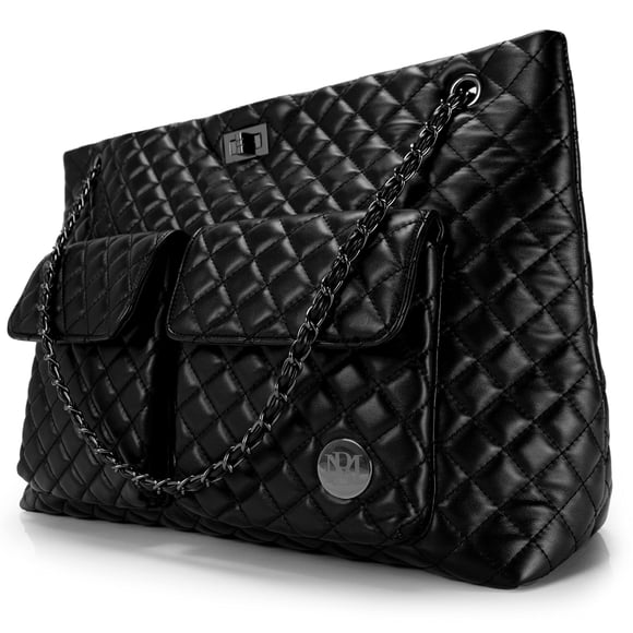 Bolso Badgley Mischka Diana de cuero vegano acolchado negro
