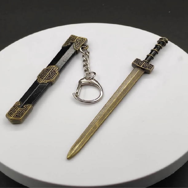 Ancient Famous Sword Metal Weapon Key Chain Pendant - Add a Touch of History to Your Look!