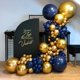 thumbnail image 1 of Kit de guirnaldas con globos JHESAO, azul marino y dorado, 121 piezas, 1 of 7