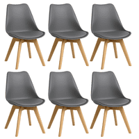 Moboi - Pack 6 Sillas Eames Acolchada Gris