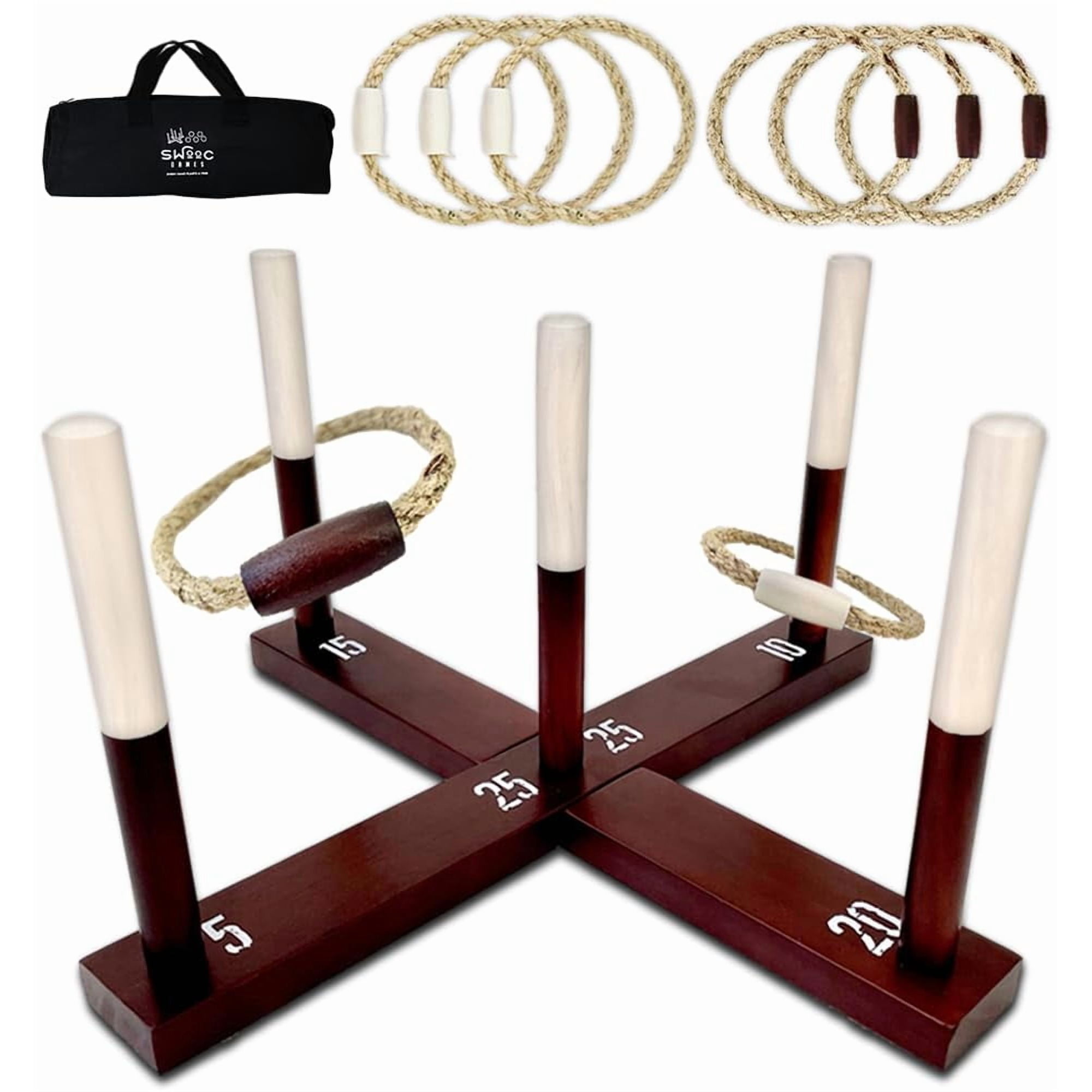 Juego De Lanzar Anillos Swooc Games Rustic All Weather Con Juegos Adicionales