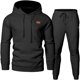 thumbnail image 1 of JMIERR Men's 2 Piece Hoodie Jogger Set Textured Knit Sweatsuit, 1 of 3