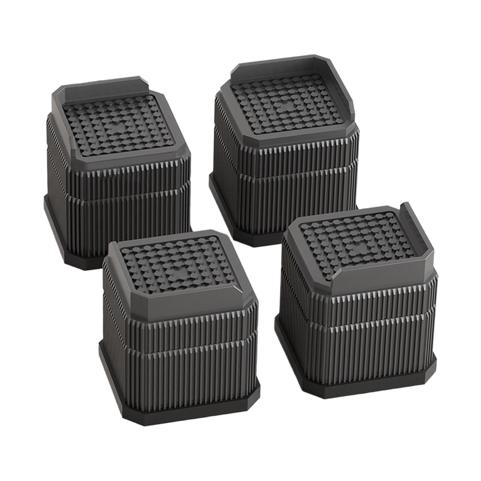 Bothyi - 4 Elevadores De Cama Resistentes Y Resistentes Para Patas De Escritorio, Para Lavadoras, Sofás Y Frigoríficos, Color Negro.