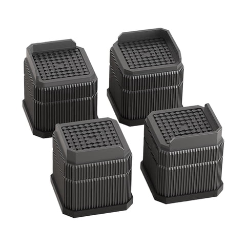 Bothyi - 4 Elevadores De Cama Resistentes Y Resistentes Para Patas De Escritorio, Para Lavadoras, Sofás Y Frigoríficos, Color Negro.