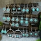 thumbnail image 1 of 1pair Boho Style Vintage Earrings with Turquoise - Ancient Silvery Design for Women and Girls, 1 of 5