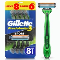 Máquina De Afeitar Con 3 Hojas Prestobarba3 Sport 8 Un Gillette
