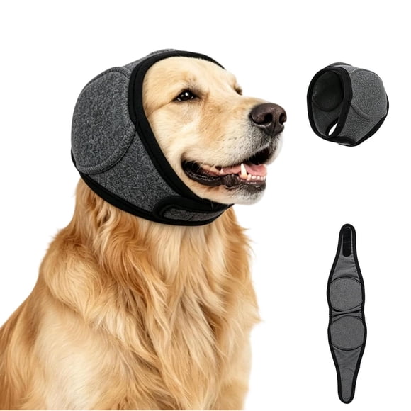 Faja para la cabeza de perro iYanoc – Tamaño grande, gris, protección contra ruido