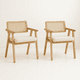 thumbnail image 1 of Pack de 2 Sitiales Acolchado Chandigarh Butaca Rattan - Madera, 1 of 4