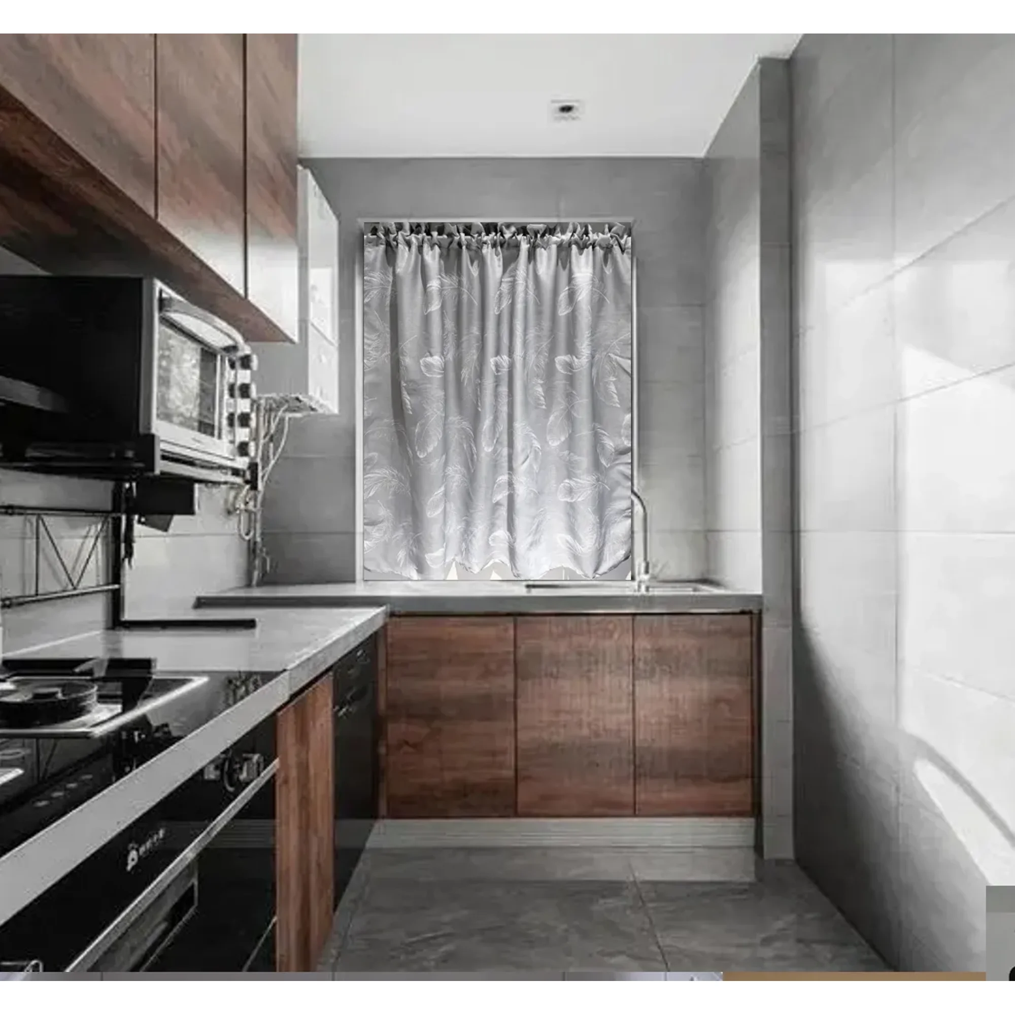 Genérico - Cortinas Cocina Ramio Imitación Estampada 140x125 Cm