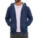 thumbnail image 1 of Chaqueta con capucha de color sólido, ligera y casual para hombre con cremallera y cordón, talla L, azul marino, 1 of 6
