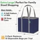 thumbnail image 4 of Bolsas de supermercado reutilizables Creative Green Life (paquete de 3), color azul marino, 4 of 8