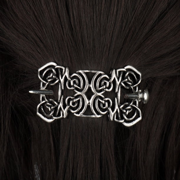 Viking Celtic Hair Clips - Silver Knotted Hairpin for Ladies & Women