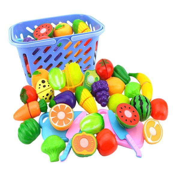 Los Ni?os Fingen El Juego De Roles Cocina Cortando Fruta Vegetal Comida Juguete 23 Piezas
