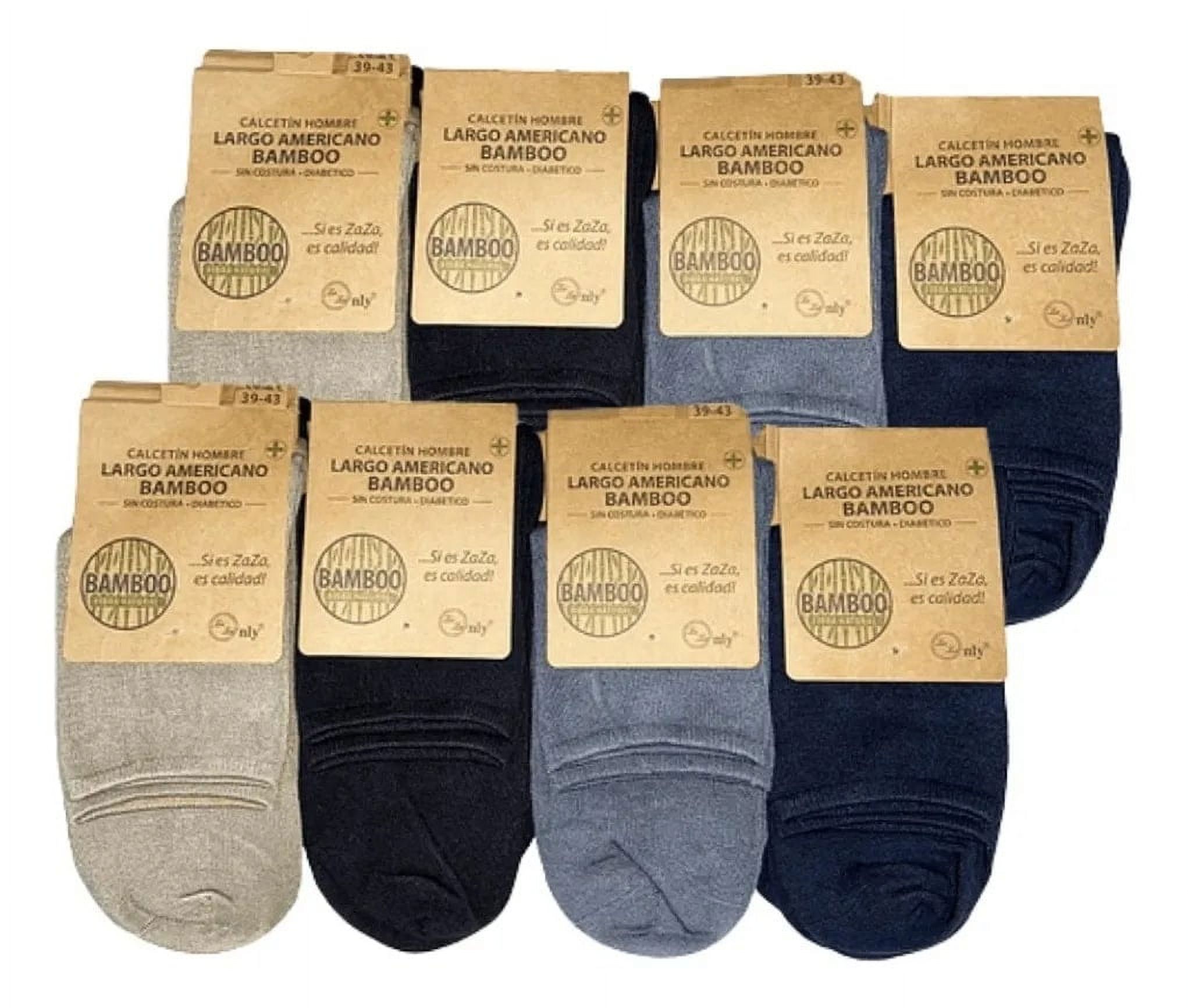 Onlyzaza - Calcetines Largo Americano Bambú Para Hombre - Sin Costuras - Docena