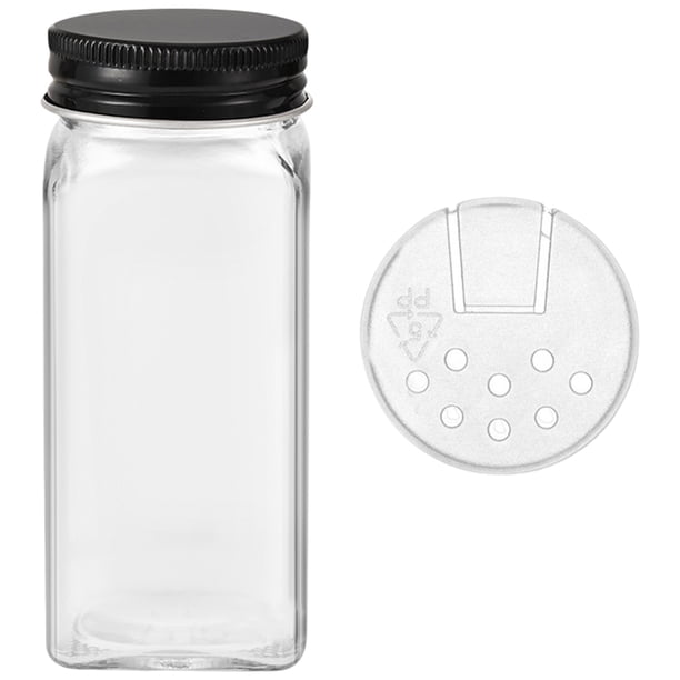 Frascos de vidrio para especias con tapa, frascos de vidrio de 113 g, botellas para condimentos para especiero, gabinete y cajón.
