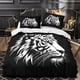 thumbnail image 2 of Funda nórdica con estampado de tigre para niños y niñas, funda de edredón con estampado 3D de animales, incluye fundas de almohada y cierre de cremallera. Suave microfibra., 2 of 3