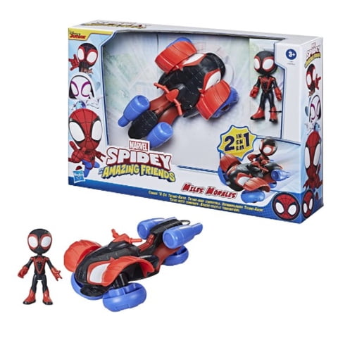 Marvel Spidey Amazing Friends - Marvel Spidey And Amazing Friends Figura Y Vehículo Miles Morales Spider-Man