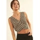 thumbnail image 1 of Chaleco Tejido a Cuadros con Escote en V Color Arena Negro M, 1 of 5