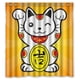 thumbnail image 1 of Cortina de ducha con diseño de gato de la suerte japonés Maneki Neko, con ganchos, tamaño 66 x 72 pulgadas, 1 of 3