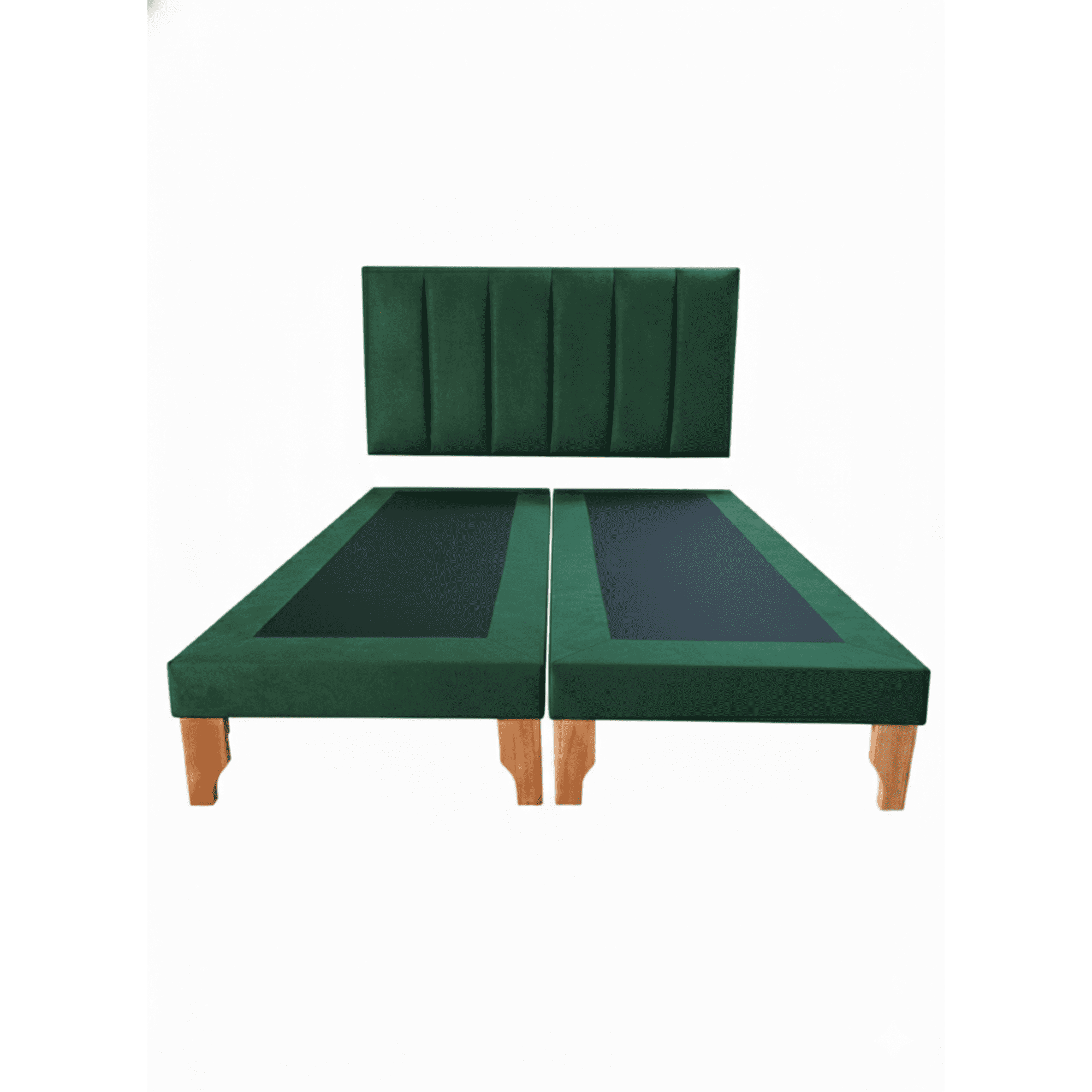 Muebles New - Cama King Lineal Verde Felpa