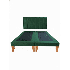 Muebles New - Cama King Lineal Verde Felpa